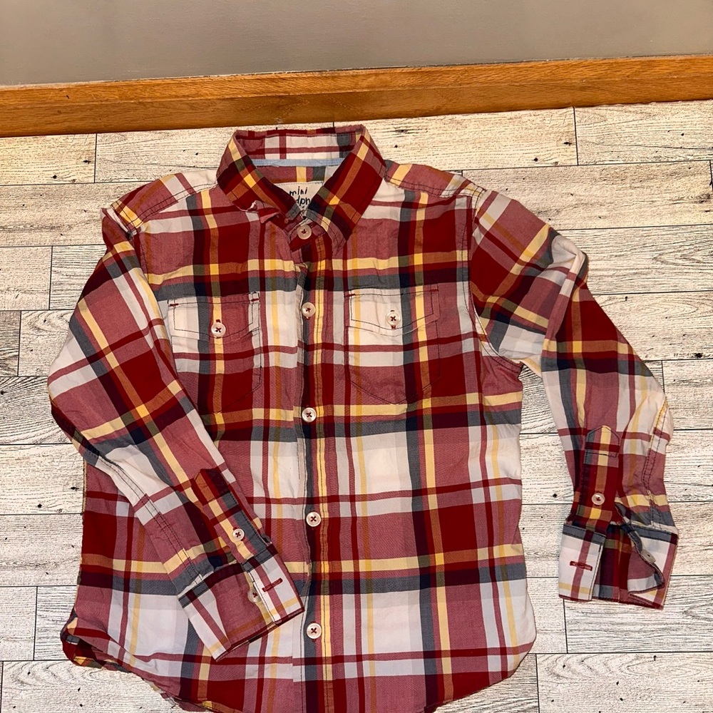 Mini Biden Plaid Button Down Shirt - 4/5yr